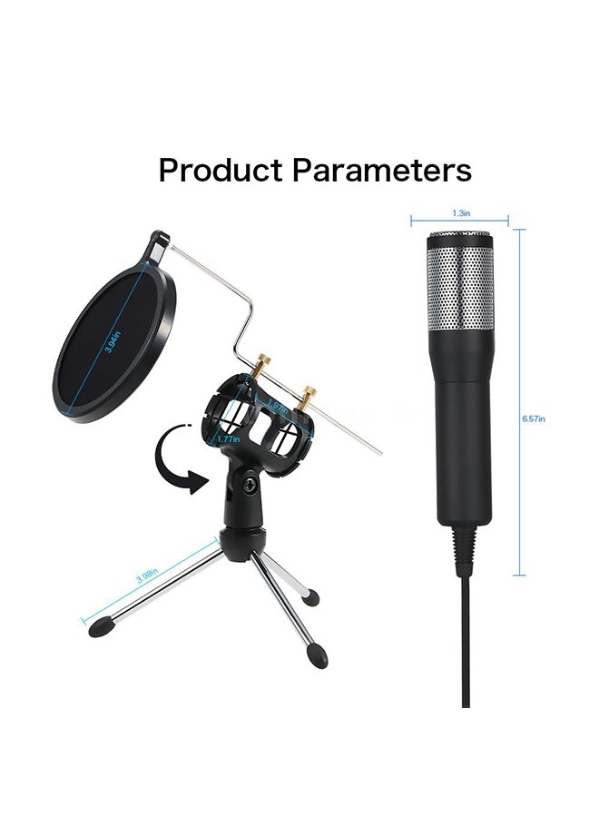 Microphone Condenser With Stand C4806 Black