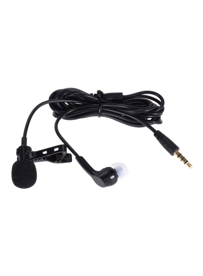 Clip-On Lapel Lavalier Microphone Mic LU-D4694B Black