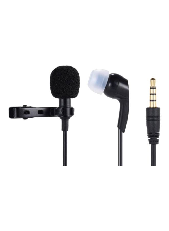 Clip-On Lapel Lavalier Microphone Mic LU-D4694B Black