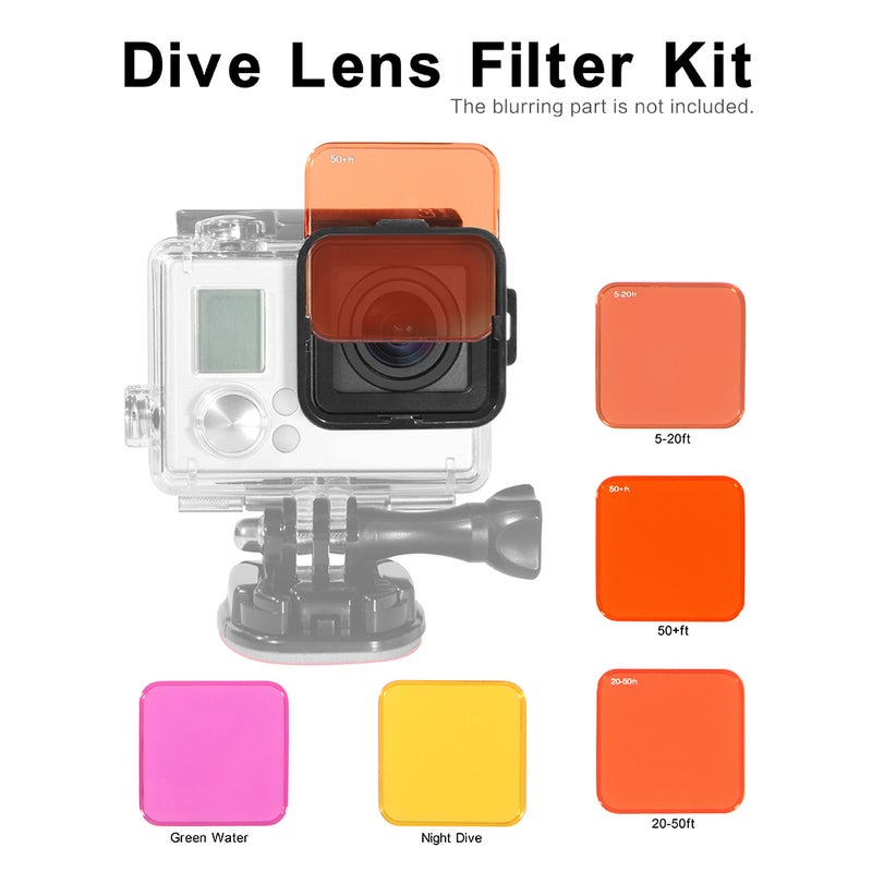 Professional Switchable Scuba Diving Lens Filter Kit Multicolour