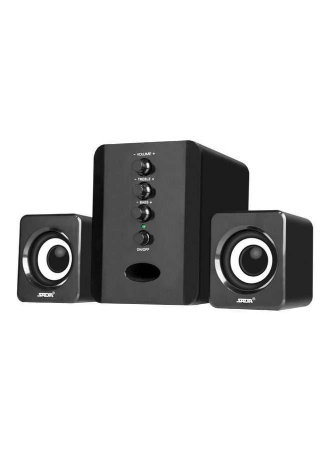 3-Piece Wired Desktop Stereo Speaker DWBLSPR487 Black