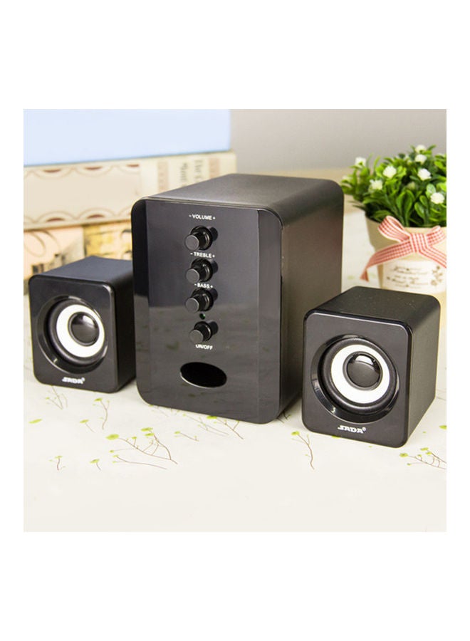 3-Piece Wired Desktop Stereo Speaker DWBLSPR487 Black