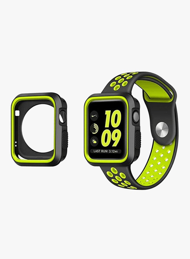 Protective Cover For Apple Watch Series 3 42mm Green/Black