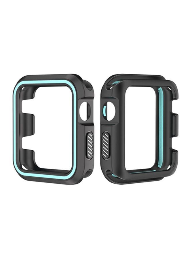 Rugged Armor Bumper Protective Case Cover For Apple Watch Series 1/2/3 42mm Black/Blue