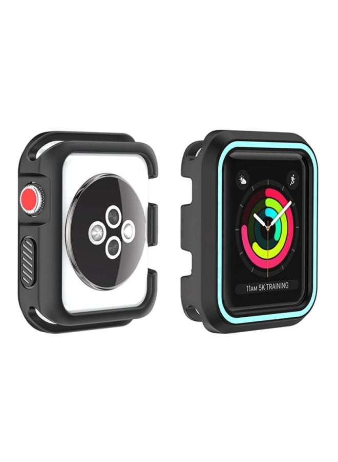 Rugged Armor Bumper Protective Case Cover For Apple Watch Series 1/2/3 42mm Black/Blue