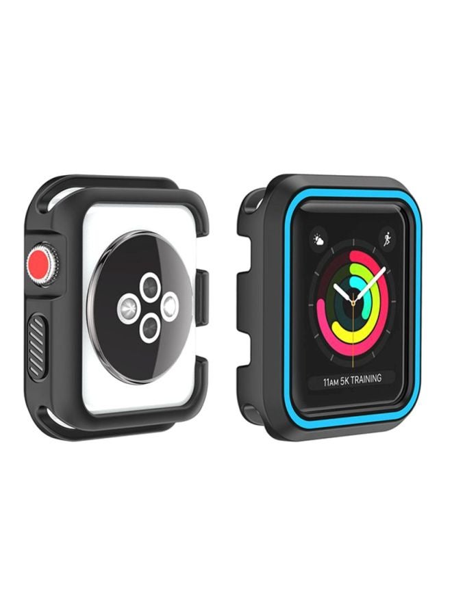 Rugged Armor Bumper Protective Case Cover For Apple Watch Series 1/2/3 38mm Black/Blue