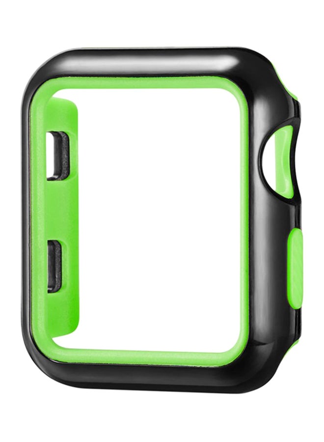 Protective Bumper Case Cover For Apple Watch Series 3 42mm Black/Green