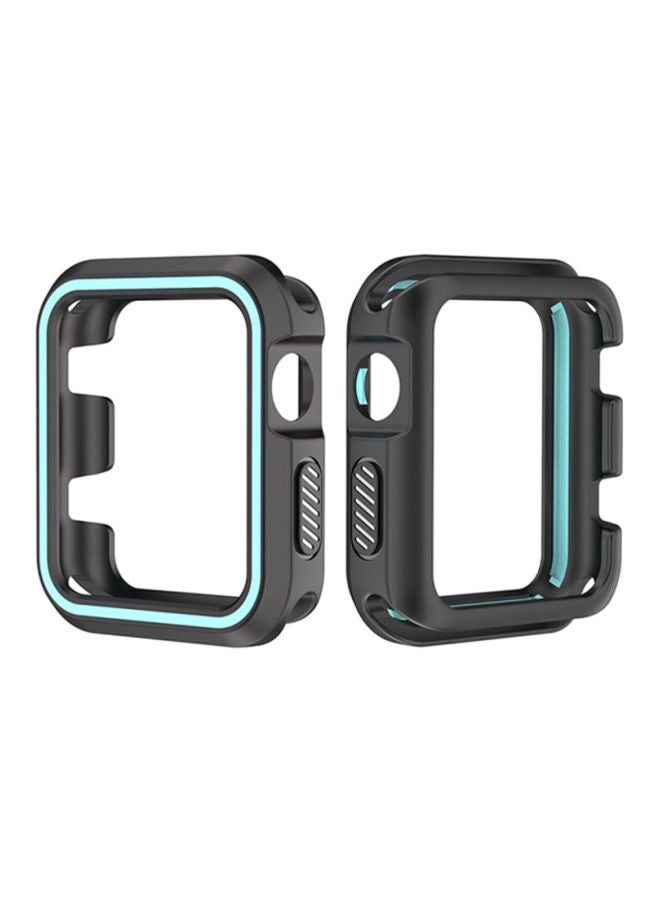 Rugged Armor Bumper Protective Case Cover For Apple Watch Series 1/2/3 38mm Black/Blue