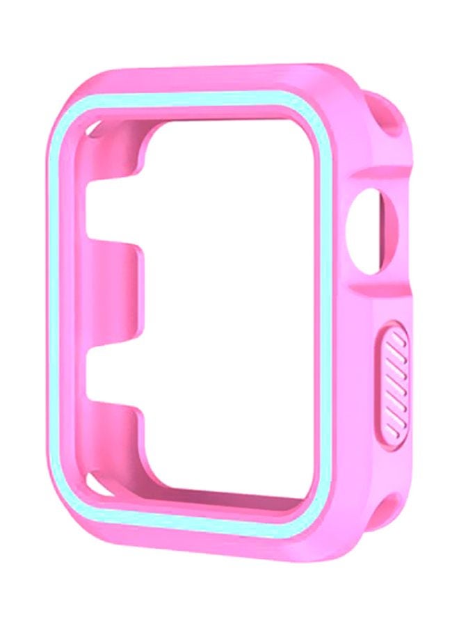 Rugged Armor Bumper Protective Case Cover For Apple Watch Series 1/2/3 38mm Pink/Blue