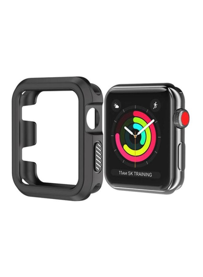 Rugged Armor Bumper Protective Case Cover For Apple Watch Series 1/2/3 38mm Black