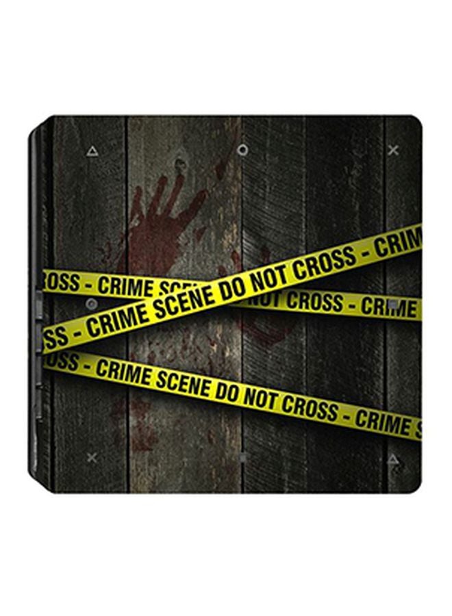 3-Piece Crime Scene Do Not Cross Printed Console And Controller Skin Sticker Set For PlayStation 4 Slim