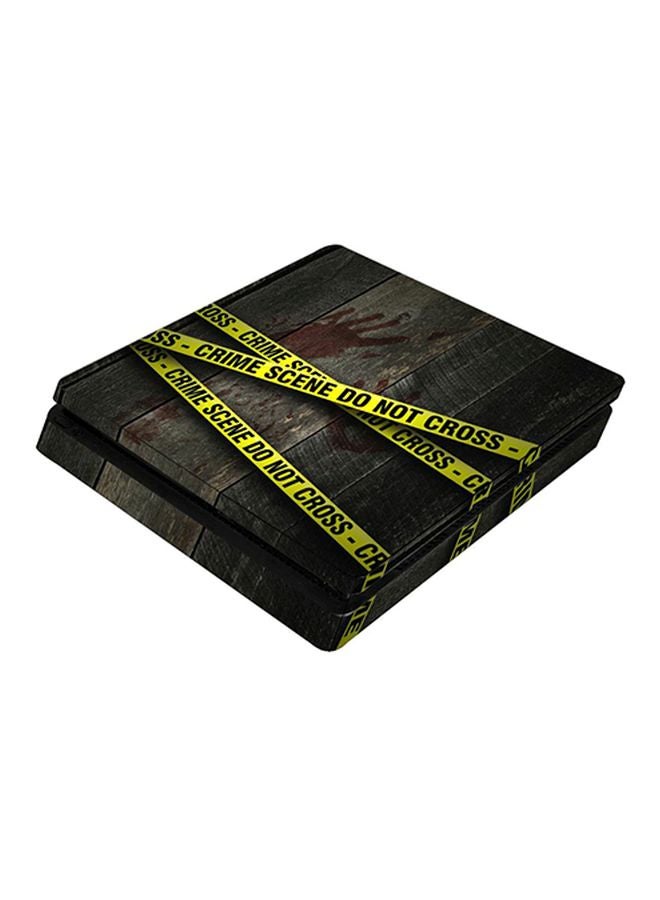 3-Piece Crime Scene Do Not Cross Printed Console And Controller Skin Sticker Set For PlayStation 4 Slim