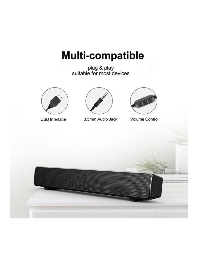 V-103 Computer Speaker Bar No Black