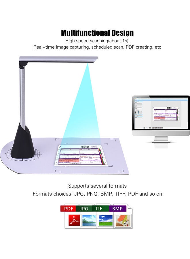 USB Foldable Document Scanner White