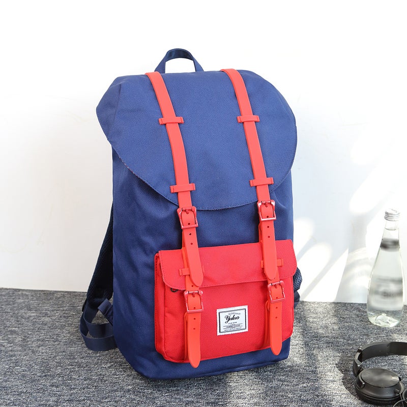 Euroamerican Fashionable Outdoor Men Shoulder Backpack Blue