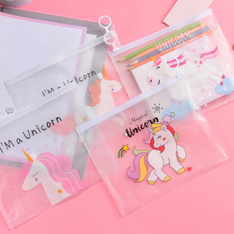 Cartoon PVC Transparent Pencil Case Multicolour