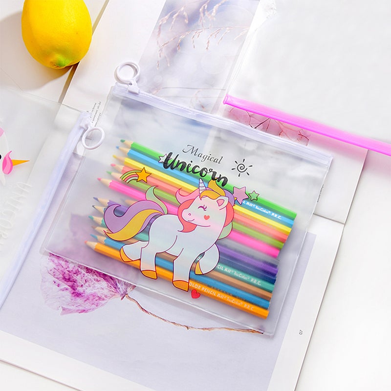 Cartoon PVC Transparent Pencil Case Multicolour