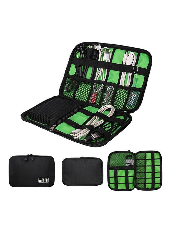 Multifunctional Digital Accessories Storage Bag Black/Green