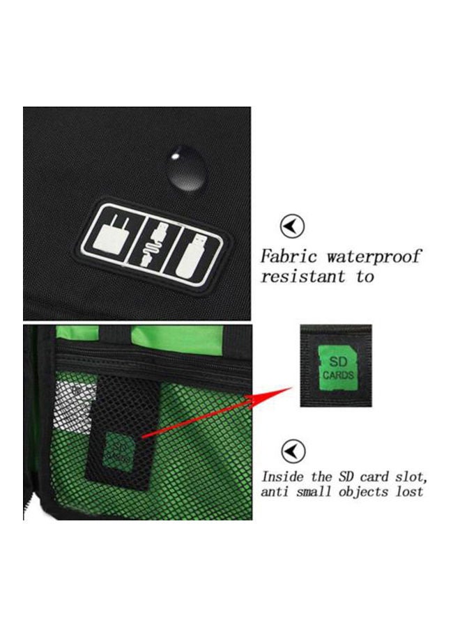 Multifunctional Digital Accessories Storage Bag Black/Green