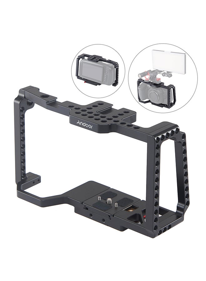 Camera Cage Stabilizer With Quick Release Mount Black