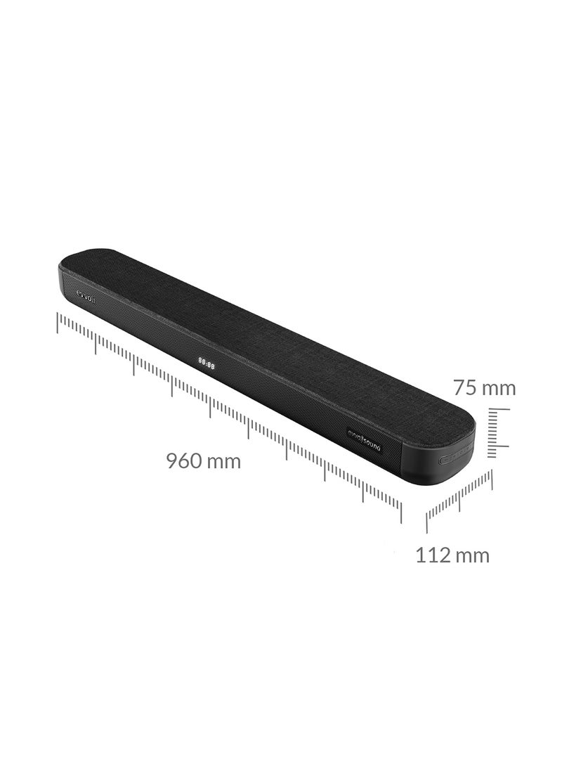 2.2ch Soundbar With Bluetooth And LED Display 200W EVAUD-SB200B Black