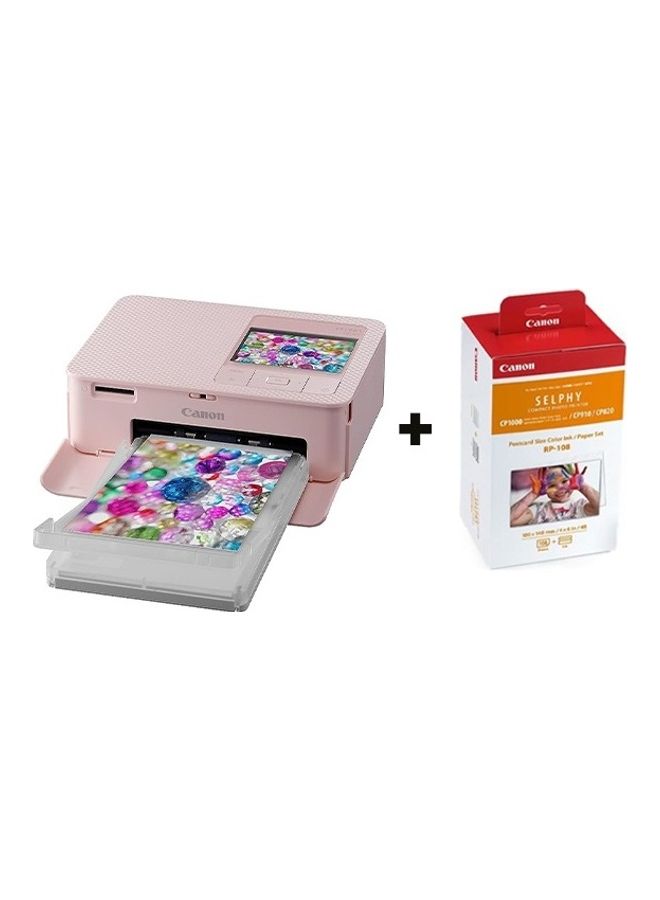 Selphy CP1500 With 108 Sheet And Ink Set Pink