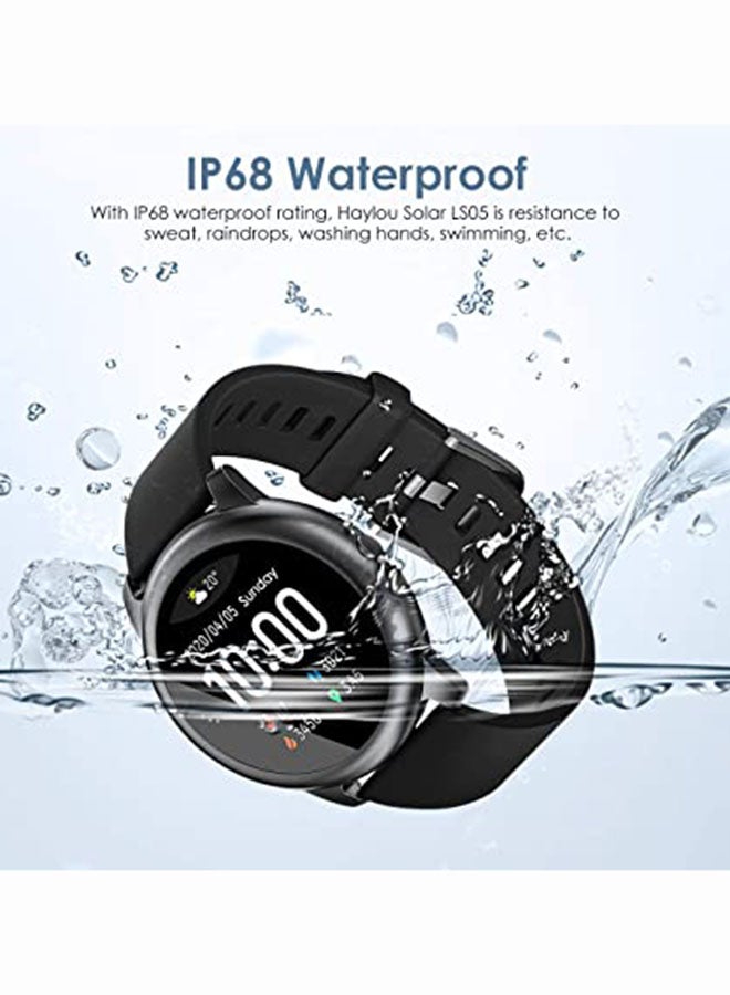 340.0 mAh Global Version LS05 Solar Smart Watch Black