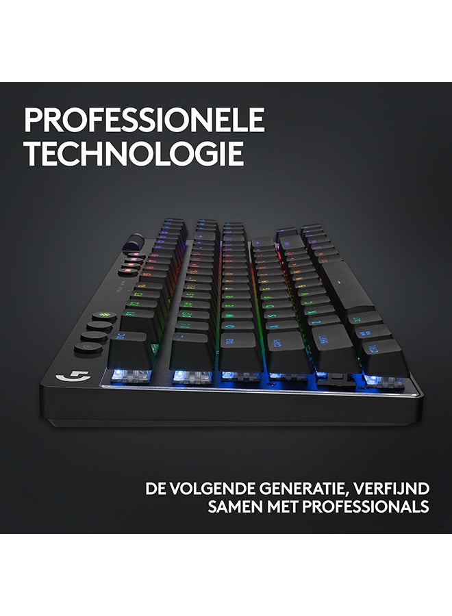 Logitech G PRO X TKL LIGHTSPEED Wireless Gaming Keyboard, Ultra-Portable Tenkeyless Design, LIGHTSYNC RGB, PBT keycaps, Tactile Switches (GX Brown), US INTL Layout - Black