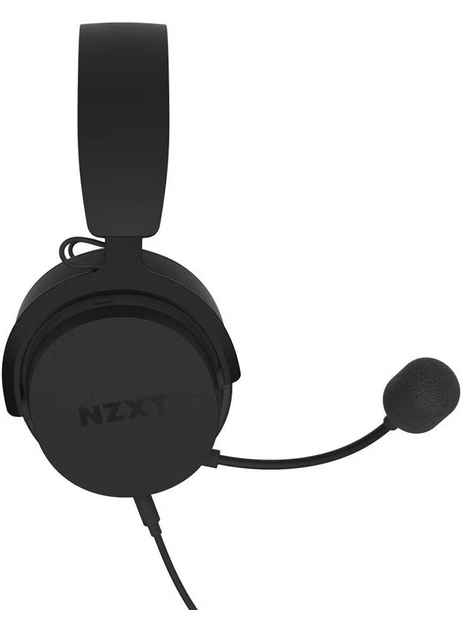 NZXT Relay Wired PC Gaming Headset, 40mm Drivers, Hi-Res Audio Certified, DTS Headphone, 7.1 Surround Sound, Lightweight & Comfortable Design, Detachable Microphone, Black