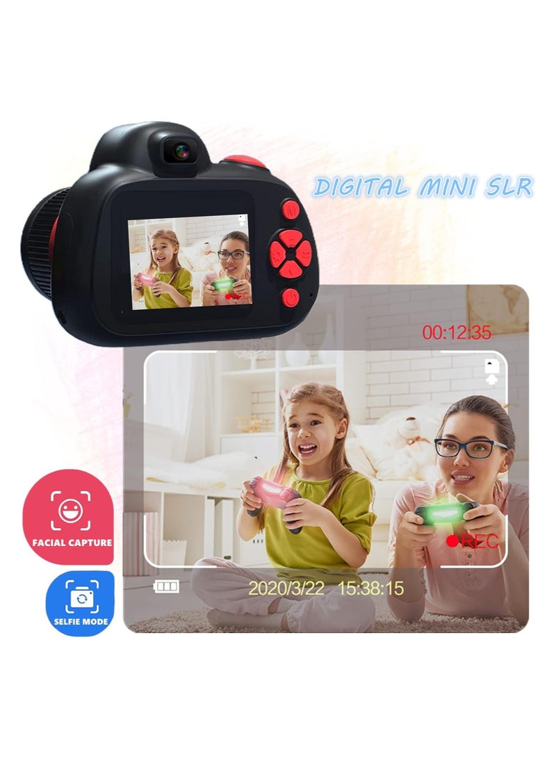 Kids Digital Camera 2.4 inch IPS Screen Video Camcorder with Flash Black