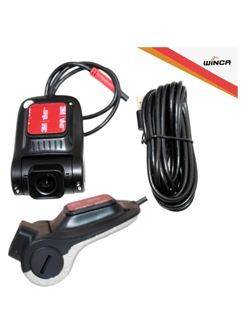 WINCA Dashcam 1080p full HD Car DVR USB Car Dashcam DVR Camera Wide angle Lens 24 Hours Parking Surveillance (USB U7)