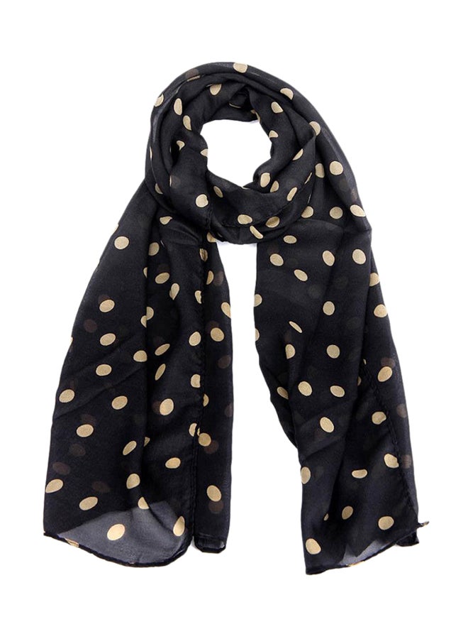 Long Printed Soft Scarf Black