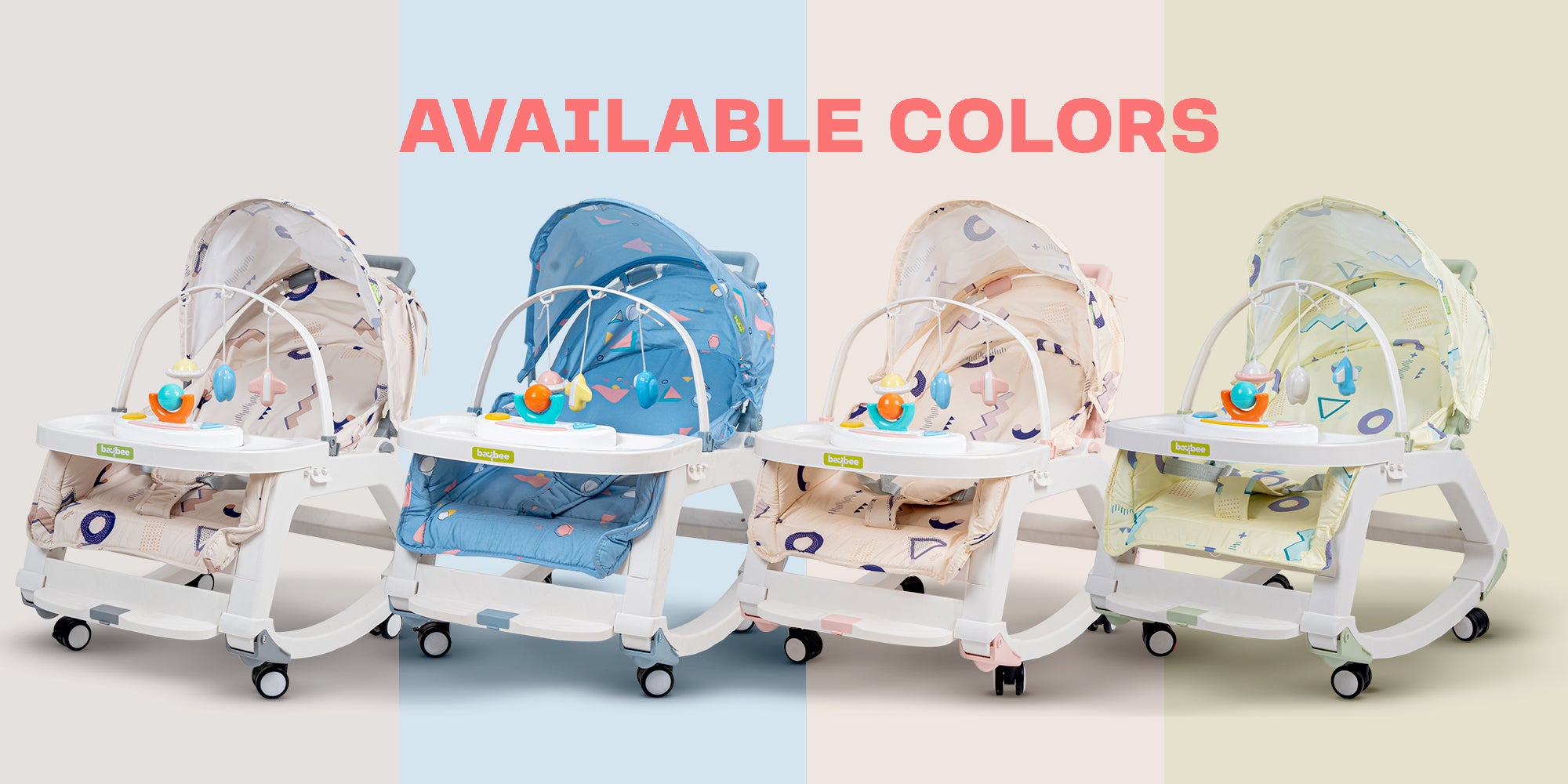 Baybee 5 in 1 Baby Rocking Chair for Kids with Hanging Toys Baby Dining Booster Seat with Multi Position Recline, Music, Wheels & Food Tray Rocker Chair for Babies 0 to 2 Years Boys Girls Green