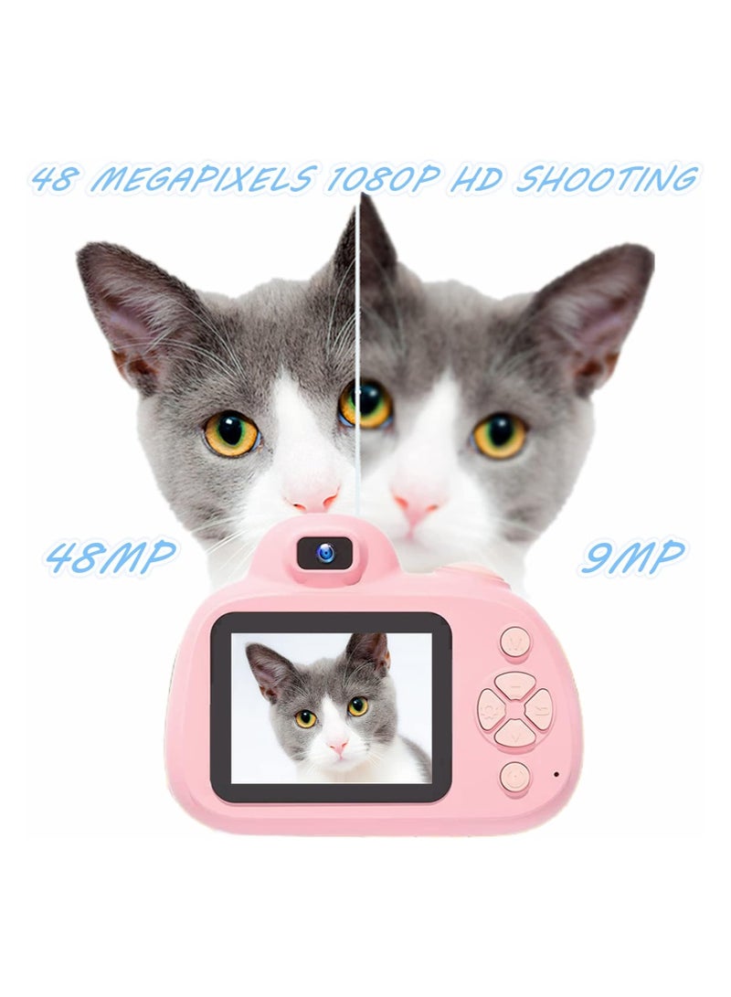 Kids Digital Camera 2.4 inch IPS Screen Video Camcorder with Flash Black
