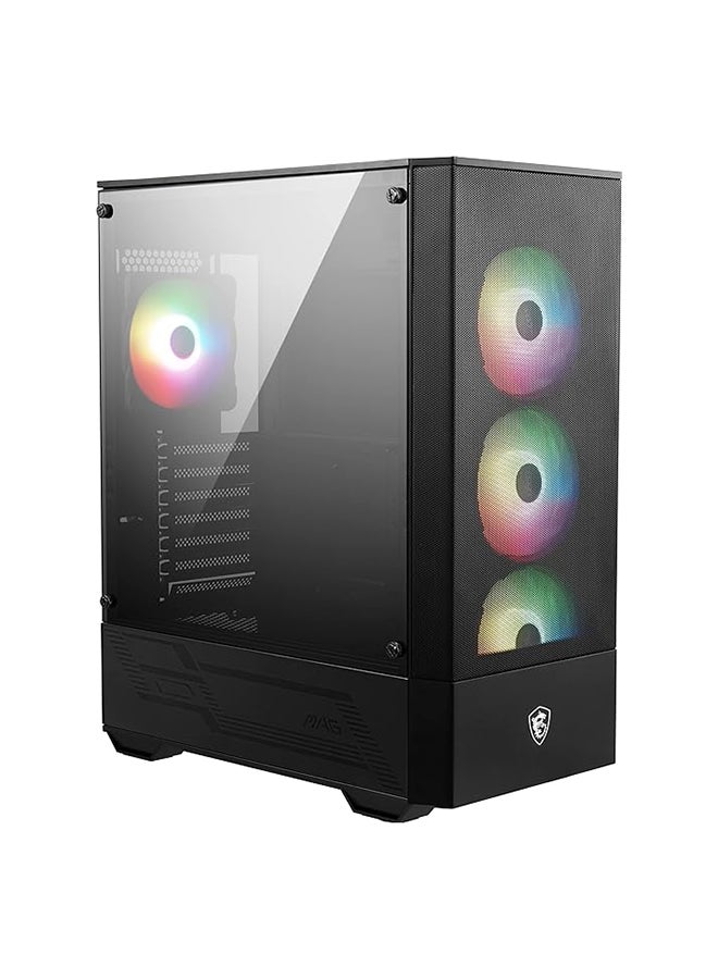 Mid-Tower PC Gaming Case – Tempered Glass Side Panel – 4 x 120mm aRGB Fan – Liquid Cooling Support up to 240mm Radiator x 1 – MAG Forge 112R Black