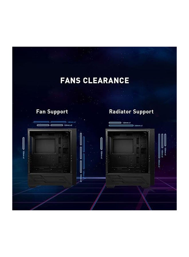 MAG Forge 112R Gaming Case, ARGB Support, Tempered Glass Side Panel, Optimized Airflow with Up to 6 Fans, Magnetic Dust Filter, Supports 330mm GPU, Tool-less Design, Mystic Light Compatible | 306-7G16X23-809 Black