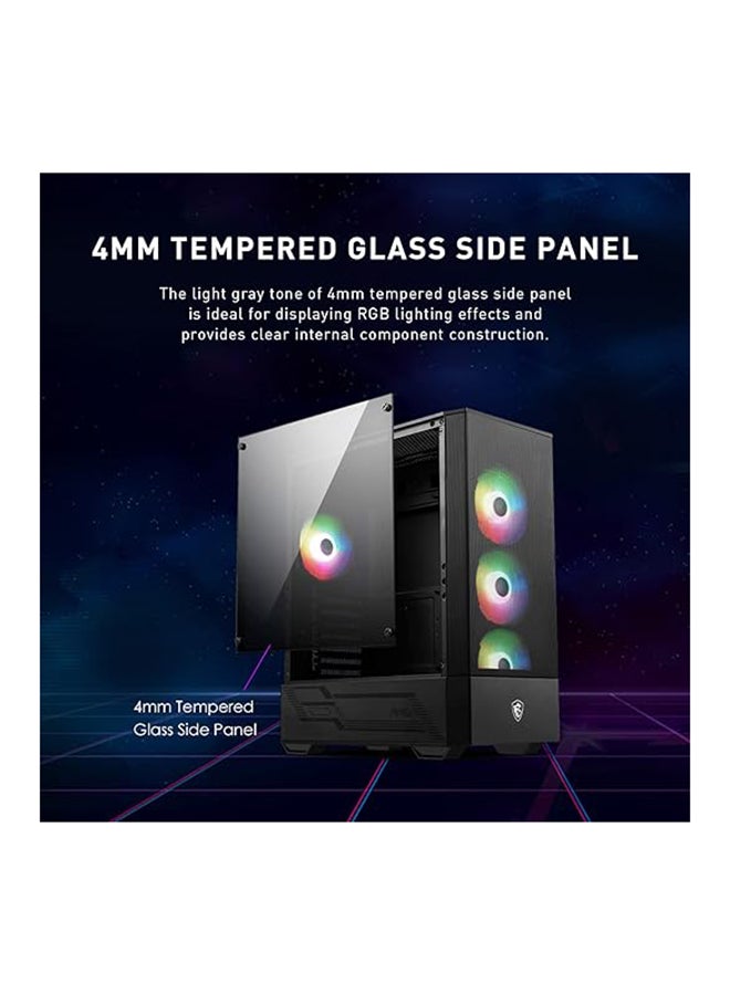 MAG Forge 112R Gaming Case, ARGB Support, Tempered Glass Side Panel, Optimized Airflow with Up to 6 Fans, Magnetic Dust Filter, Supports 330mm GPU, Tool-less Design, Mystic Light Compatible | 306-7G16X23-809 Black