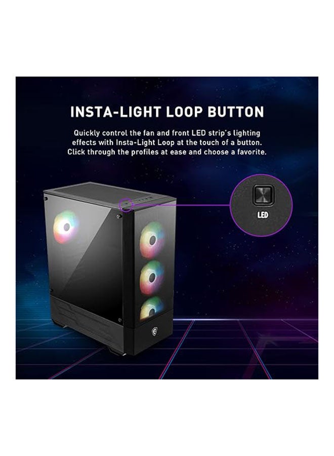 MAG Forge 112R Gaming Case, ARGB Support, Tempered Glass Side Panel, Optimized Airflow with Up to 6 Fans, Magnetic Dust Filter, Supports 330mm GPU, Tool-less Design, Mystic Light Compatible | 306-7G16X23-809 Black