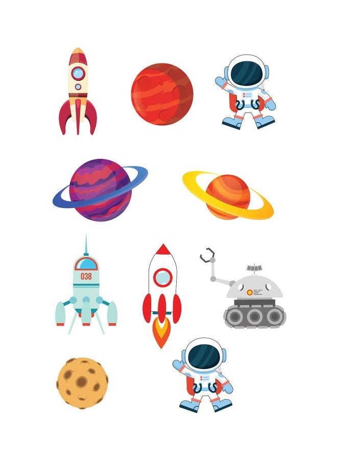 10-Piece Space Theme Card Stock Cut Out Set