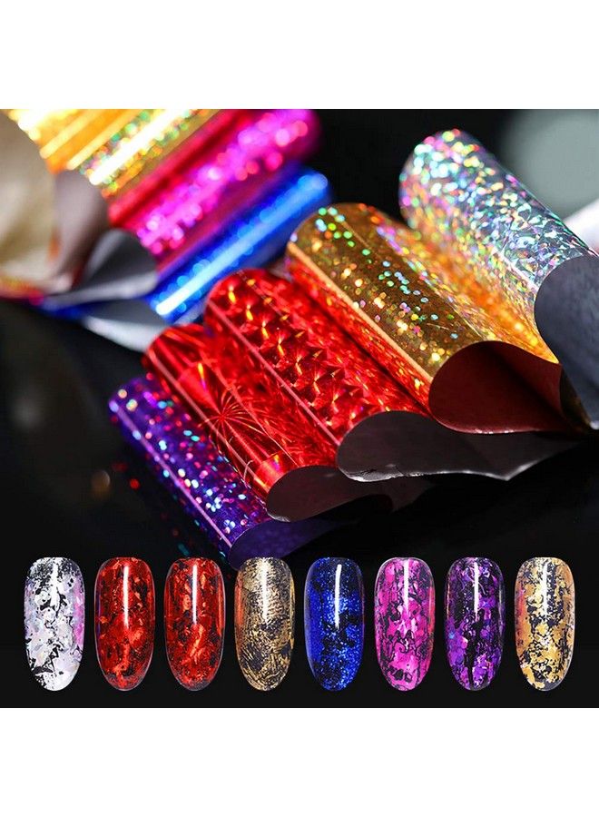 40 Rolls Starry Sky Nail Foil Adhesive Transfer Sticker Tips Ebanku Nail Art Stickers Tips Wraps Foil Transfer Adhesive Glitters Acrylic Diy Decoration Kit(4 Boxes)