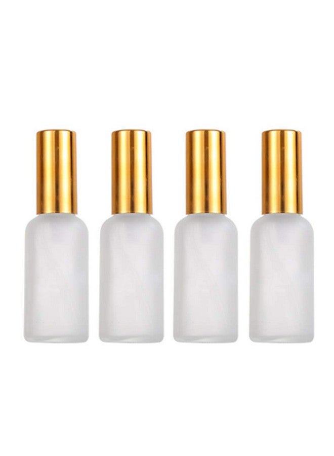 Frosted Glass Spray Bottle 4 Pcs Fine Mist Atomizer Fragrance Perfume Empty Bottles Aromatherapy Cosmetic Containers With Gold Sprayer (50Ml1.7Oz)