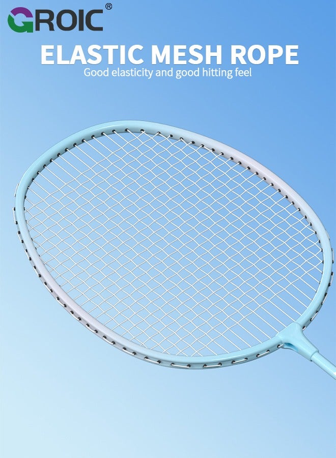 2 Pieces Badminton Set,Outdoor sports set,Badminton Set Including 1 Badminton Bag,2 Rackets,3 badminton balls,2 Replacement Grip Tapes