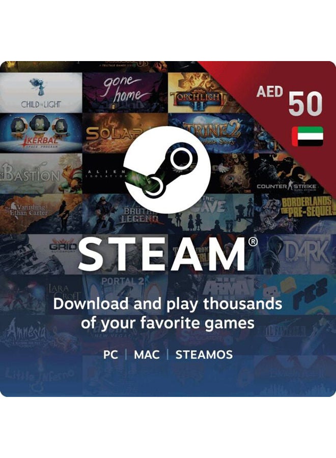 UAE Steam 50AED (Delivery via SMS/WhatsApp)