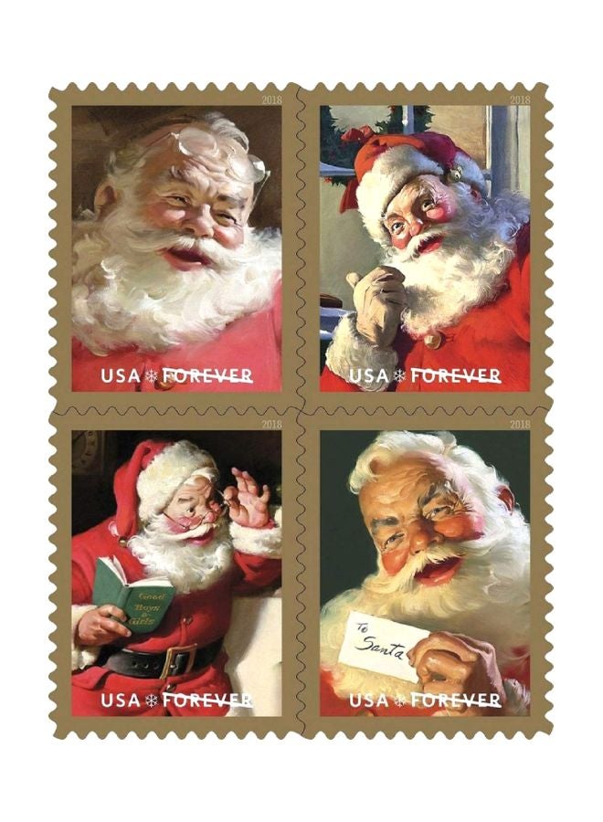 4-Piece Santa Claus Christmas Stamps