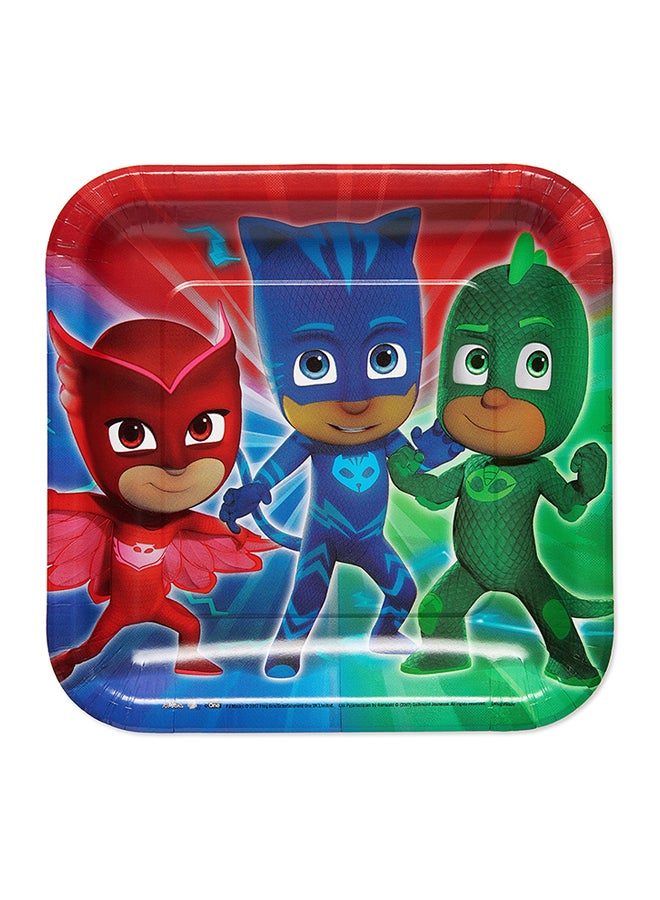 8-Piece Pj Masks Square Plate 9x9inch