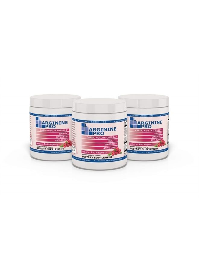 , L-arginine Supplement - 5,500mg of L-arginine Plus 1,100mg L-Citrulline (Raspberry, 3 Jars)
