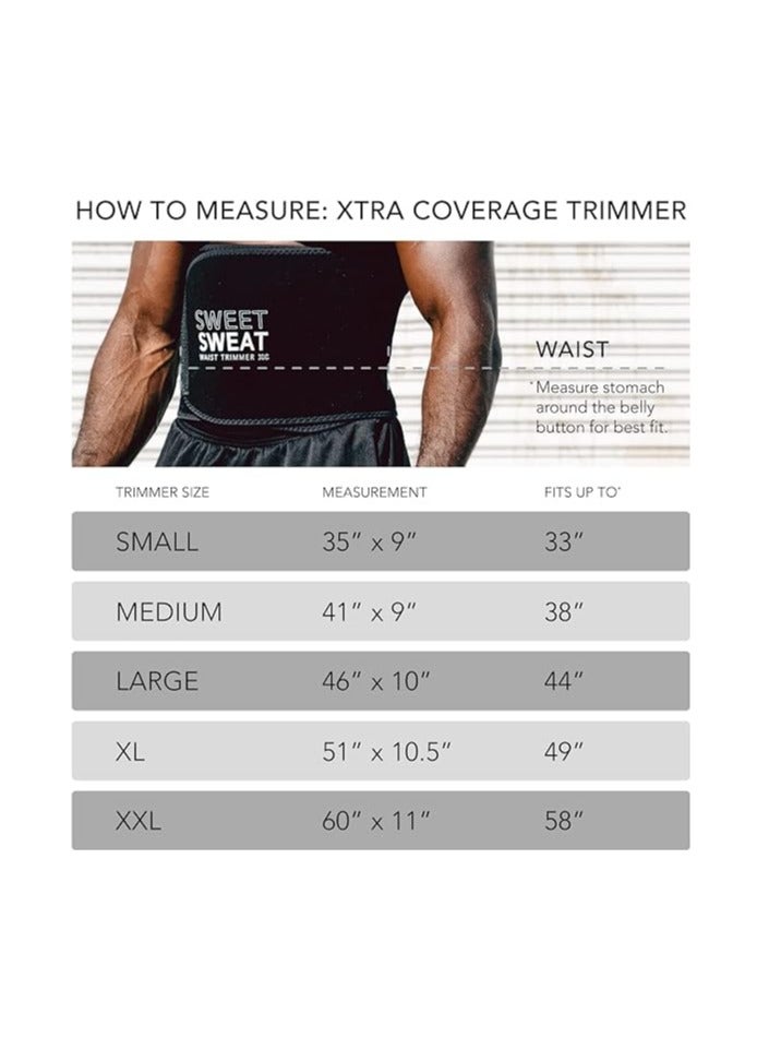 Sweet Sweat Waist Trimmer 'Xtra Coverage' Belt Black/White Small