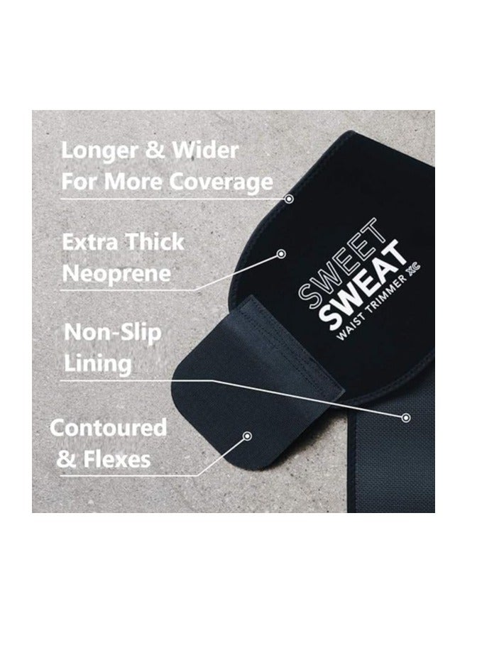 Sweet Sweat Waist Trimmer 'Xtra Coverage' Belt Black/White Small