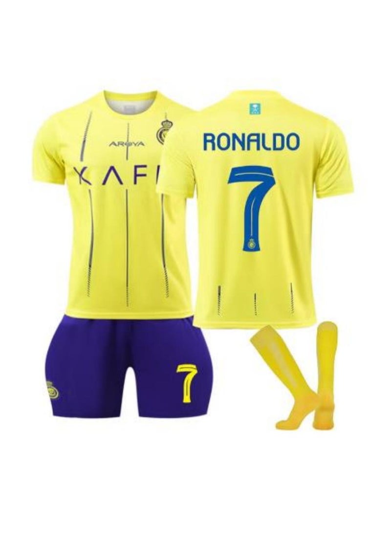 Kids Football Jersey Set,New 2024 Season,Cristiano Ronaldo No #7 Soccer Jersey,World Champion Football Soccer Jersey Set Kids & Youth Sizes Tracksuits