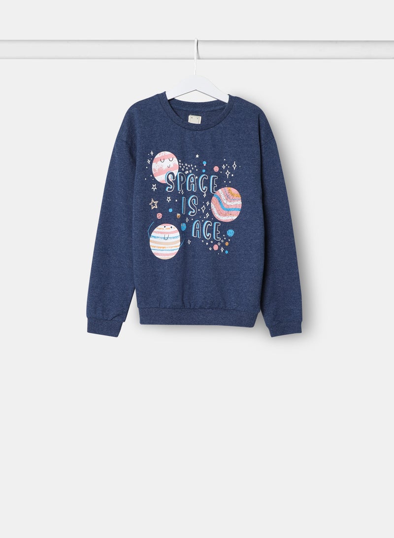 Girls Sweatshirt Blue